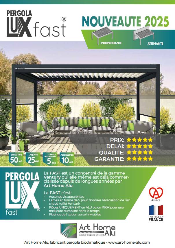 Art Home Alu, collection de pergolas LUX - Art' Alu Cambrai